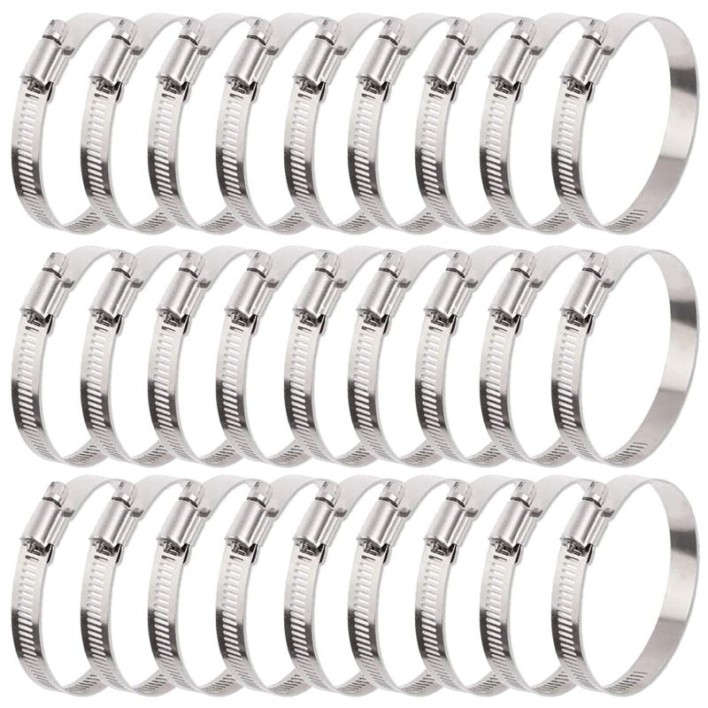 LISHINE 30 Pcs 3 inch Hose Clamp Adjustable Stainless Steel Hose Clamps Worm Gear Clamps Adjustable 72-95mm Range, Duct Clamp, Worm Drive Clamp for Automotive, Water Pipe, Hose Clip - Image 1